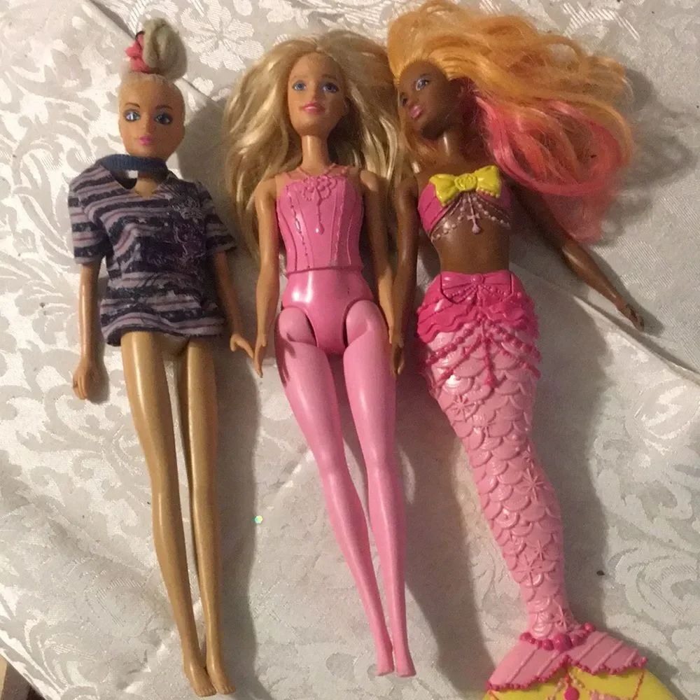 Kids Fashion Dolls Set - Pink Mermaid & Play Dolls